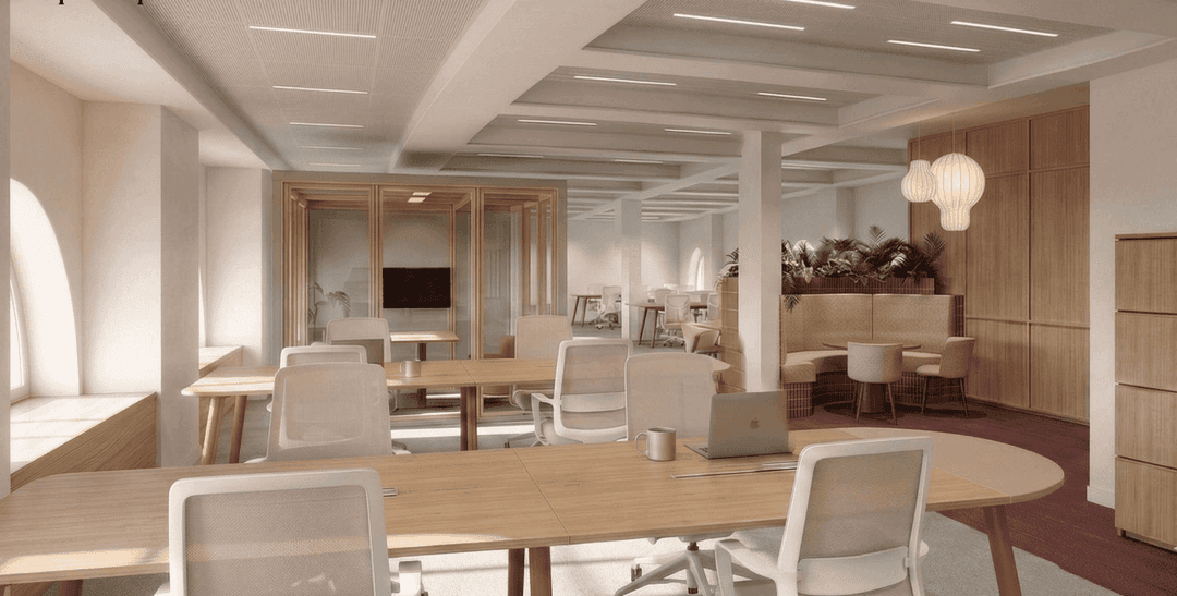 Modern office in central Paris illustrating the comparison between a 3-6-9 commercial lease and a service agreement.