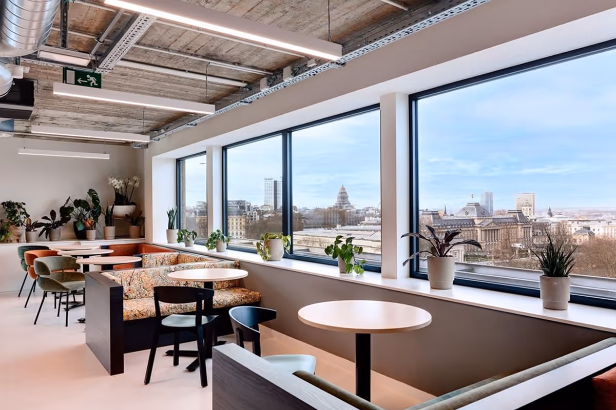 Office with a view over Brussels, illustrating the guide to finding an office in Brussels